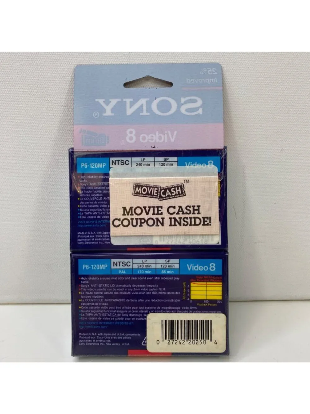 Sony Video 8 MP Set 2 8mm Video Cassette 120 Min Brilliant Color Sound NTSC